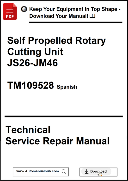 Technical service repair manual cover for a self-propelled rotary cutting unit with model number JS26-JM46.