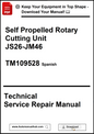 Technical service repair manual cover for a self-propelled rotary cutting unit with model number JS26-JM46.