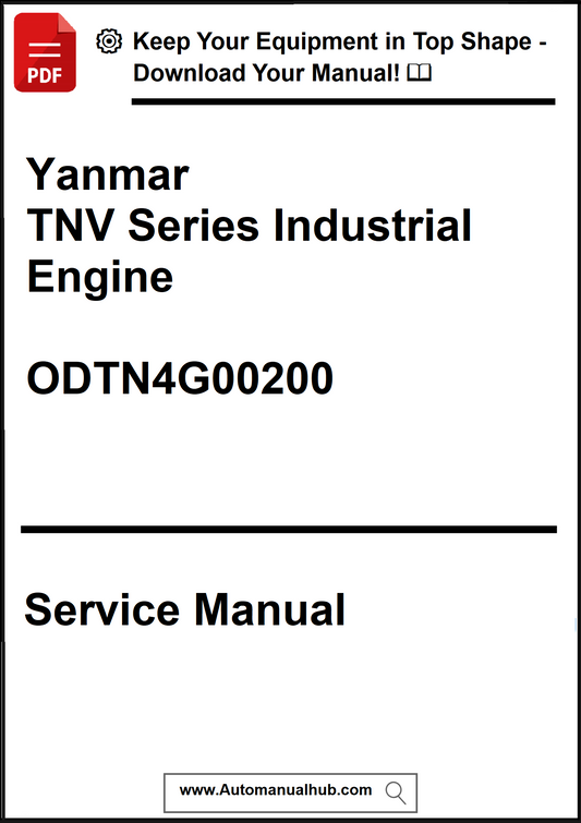 Yanmar TNV Series Industrial Engine service manual download offer with contact information.