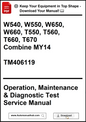 Manual cover for agricultural equipment with text and a download button.