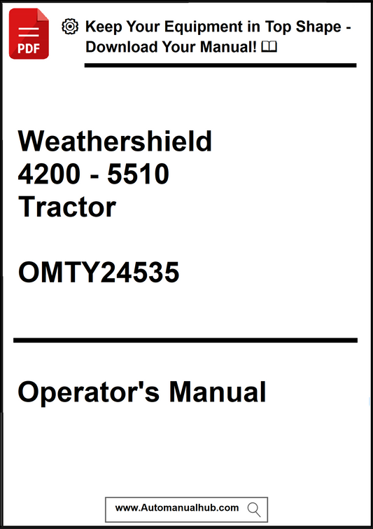 Weathershield 4200 - 5510 Tractor operator's manual with a download prompt.