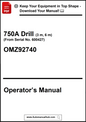 Operator's manual for a 750A Drill with model number OMZ92740 on a white background.