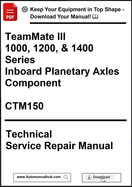 Technical service repair manual for TeamMate III axles component on a white background