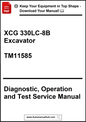 Manual for XCG 330LC-8B Excavator with diagnostic, operation, and test service information.