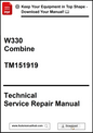 Technical Service Repair Manual for W330 Combine with download prompt.