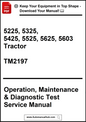 Manual cover for 5225, 5325, 5425, 5525, 5625, 5603 Tractor operation, maintenance, and diagnostic test service manual.