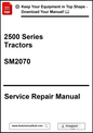 Service repair manual for 2500 Series Tractors SM2070 with download prompt.