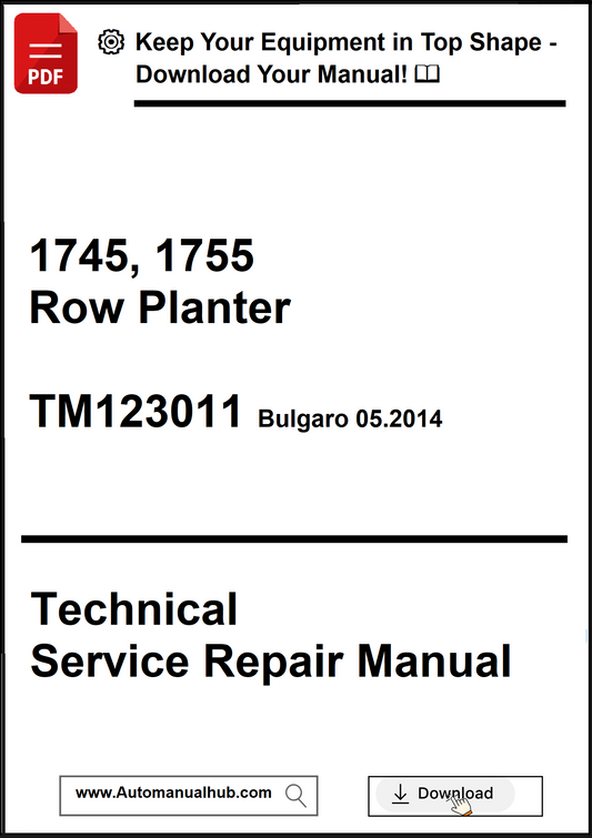 Technical service repair manual for 1745, 1755 Row Planter with download options.