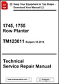 Technical service repair manual for 1745, 1755 Row Planter with download options.