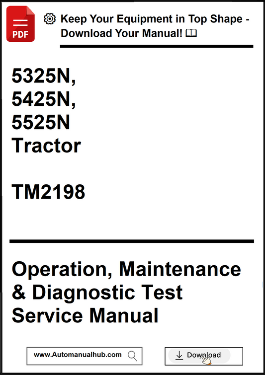 Manual cover for 5325N, 5425N, 5525N Tractor Operation, Maintenance & Diagnostic Test Service Manual TM2198.
