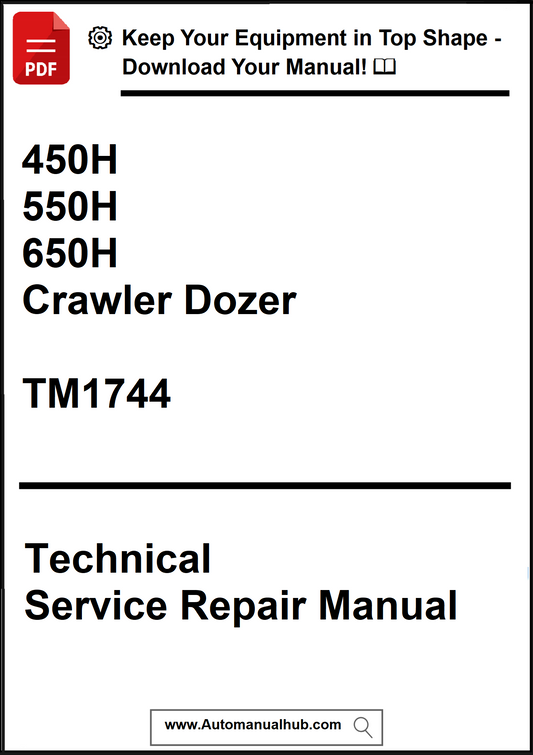 Technical Service Repair Manual for 450H, 550H, 650H Crawler Dozer TM1744 on a white background