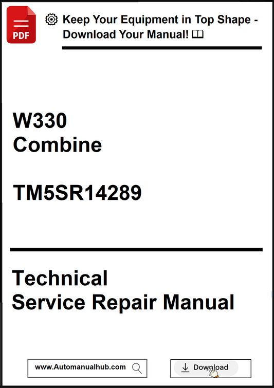 Technical Service Repair Manual for W330 Combine with download prompt.