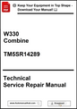 Technical Service Repair Manual for W330 Combine with download prompt.