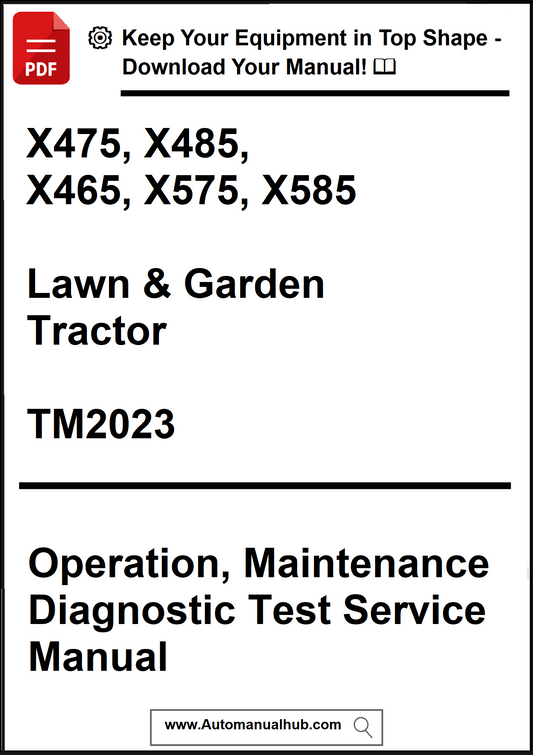 Manual cover for lawn and garden tractor with text and branding elements.
