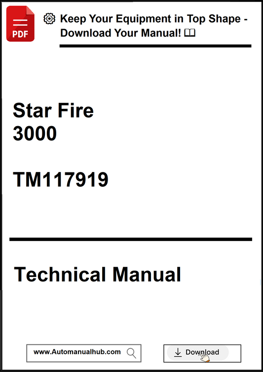 Technical manual cover for Star Fire 3000 model with download prompt.