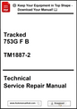 Technical Service Repair Manual for Tracked 753G F B model with download prompt.