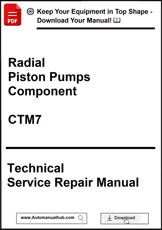 Technical service repair manual for radial piston pumps component CTM7 on a white background