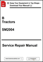 Service repair manual for B Tractors SM2004 with download prompt.