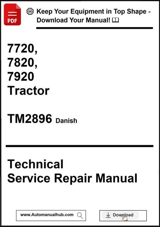 Technical Service Repair Manual for 7720, 7820, 7920 Tractor with download prompt.