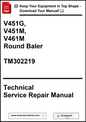 Technical Service Repair Manual for V451G, V451M, V461M Round Baler with download link.