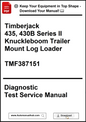 John Deere Timberjack 435, 430B Series II Knuckleboom Trailer Mount Log Loader Diagnostic Test Service Manual TMF387151 - PDF