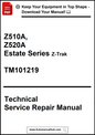Technical Service Repair Manual for Z510A, Z520A Estate Series Z-Trak with download link.