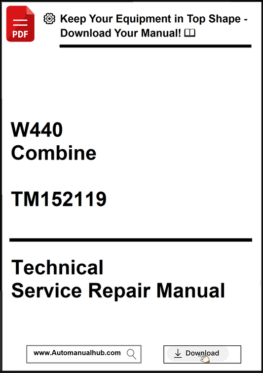 Technical Service Repair Manual for W440 Combine with download prompt.