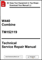 Technical Service Repair Manual for W440 Combine with download prompt.