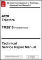 Technical Service Repair Manual for 4020 Tractors with branding and download information.