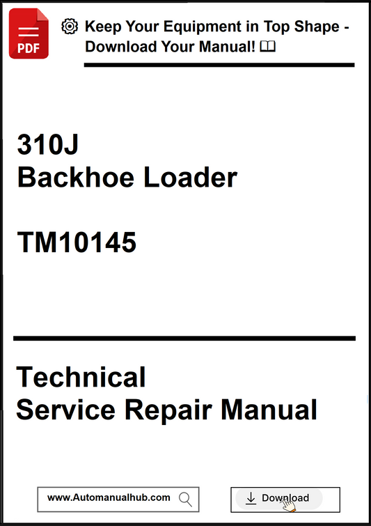 Technical Service Repair Manual for 310J Backhoe Loader with download prompt.