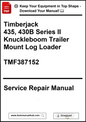 Service repair manual for Timberjack 435, 430B Series II Knuckleboom Trailer Mount Log Loader with download link.