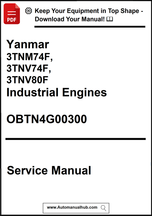 Service manual cover for Yanmar industrial engines with contact information.