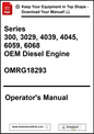 Operator's manual for OEM Diesel Engine with model numbers and download prompt.