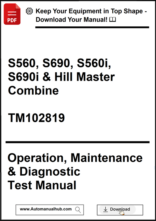 Manual cover for S560, S690, S560i, S690i & Hill Master Combine with download link.