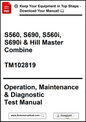 Manual cover for S560, S690, S560i, S690i & Hill Master Combine with download link.