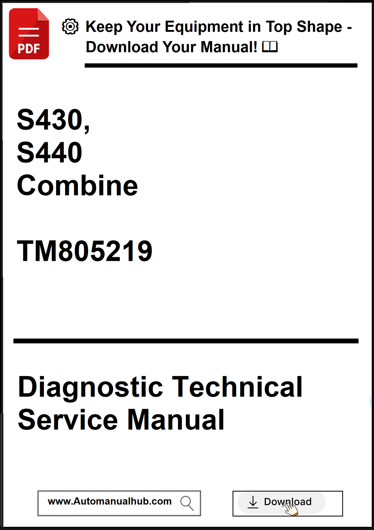 Diagnostic technical service manual for S430 and S440 combines with a download prompt.