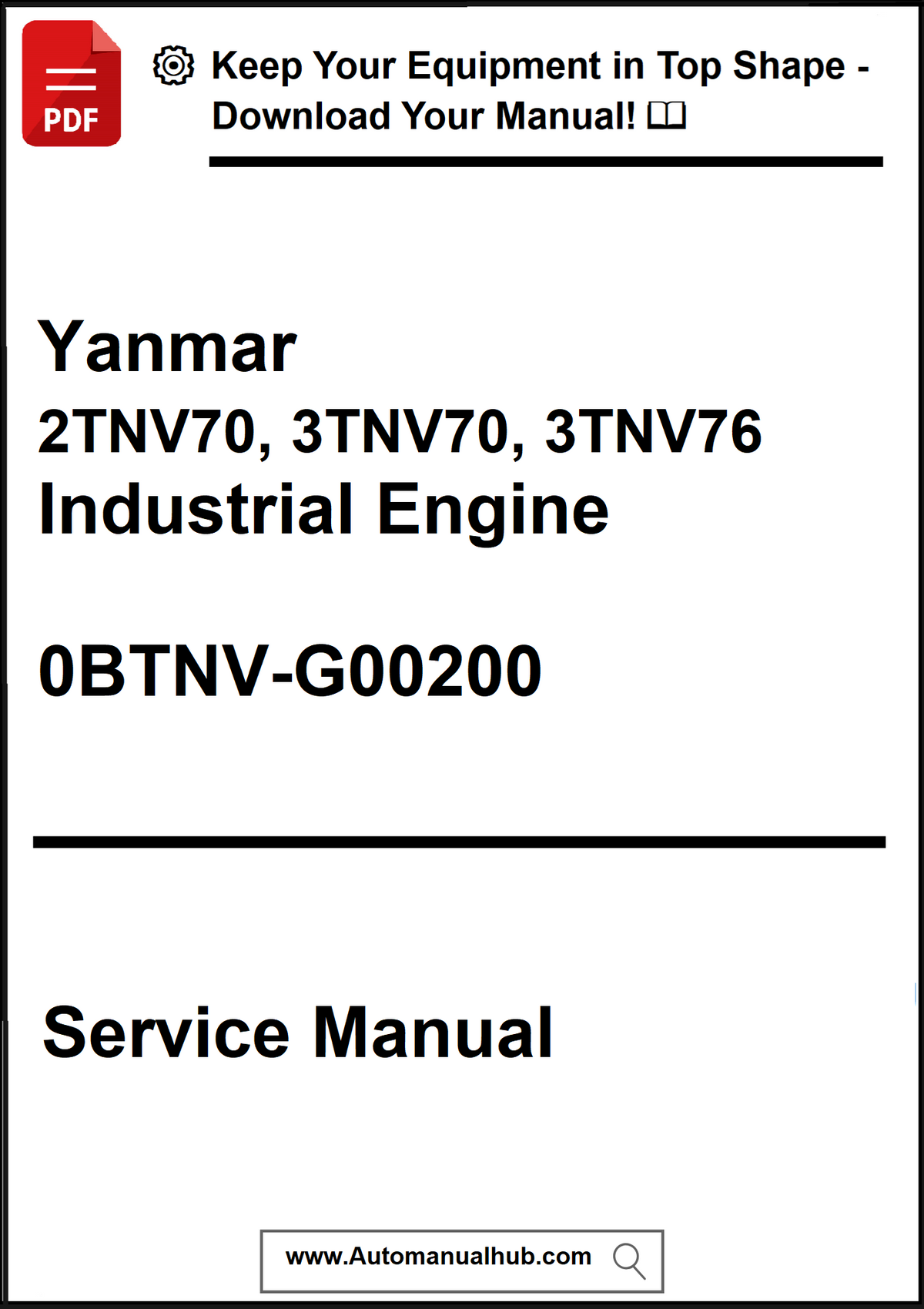 Yanmar industrial engine service manual cover with text and logo.