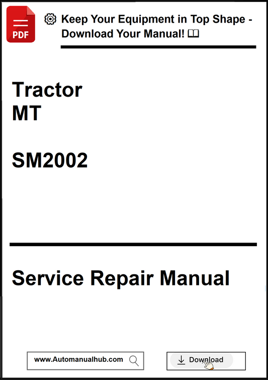 Service repair manual for Tractor MT SM2002 with download prompt.