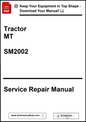 Service repair manual for Tractor MT SM2002 with download prompt.