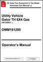Operator's manual for a Utility Vehicle Gator TH 6X4 Gas on a white background