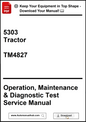Manual cover for a tractor with text on operation, maintenance, and diagnostic test service.