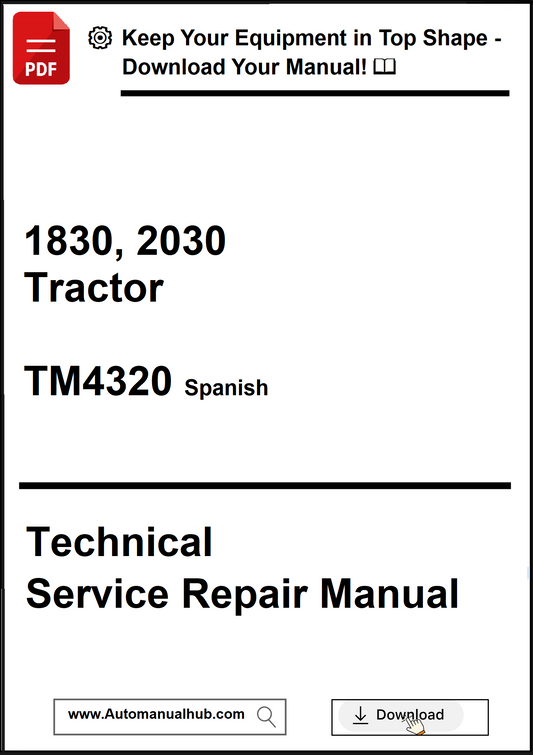 Technical Service Repair Manual for 1830, 2030 Tractor TM4320 Spanish on a white background