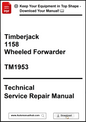 Technical Service Repair Manual for Timberjack 1158 Wheeled Forwarder with download options.