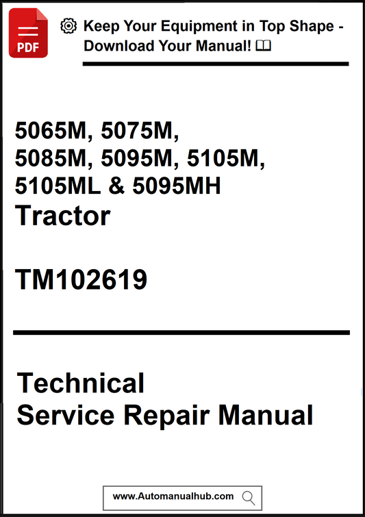 Technical service repair manual for tractors with model numbers listed on a white background.