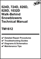 John Deere 524D, 724D, 826D, 828D, 1032D Walk-Behind Snow blowers Technical Manual TM1612 - PDF