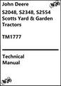 John Deere S2048, S2348, S2554 Scotts Yard & Garden Tractors Technical Manual TM1777 - PDF