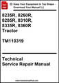 John Deere 8235R, 8260R, 8285R, 8310R, 8335R, 8360R Tractor Technical Service Repair Manual TM110319 - PDF