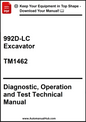 Technical manual cover for 992D-LC Excavator Diagnostic, Operation and Test Technical Manual TM1462 on a white background.