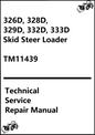 PDF of the John Deere 326D, 328D, 329D, 332D, 333D Skid Steer Loader Technical Service Repair Manual TM11439