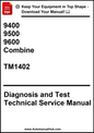 Technical service manual for combine equipment with model numbers 9400, 9500, 9600 and TM1402.